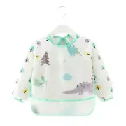 Teeny Baby Long Sleeve Apron Smock Bib - Dinosaur Forest