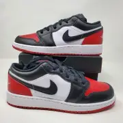 Nike Air Jordan 1 Low GS “Bred Toe” Size 5.5 Red White Black 553560-161