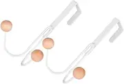 KONTONTY 2pcs Metal Door Hooks Over The Door Hanger Cubicle Coat Rack Easy Install Multi-Function Bathroom Bedroom Office Hooks