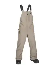Volcom Barkley Insulated Bib Overall Kid's Snow Pants, Chestnut Brown, Small