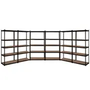 6 x 1.8M Garage Shelving Warehouse Racking Black