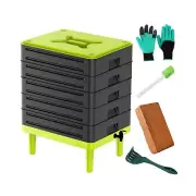 5-Tray Worm Composter,100L Worm Compost Bin for Vermicomposting Starter, Indo...