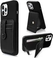 Small Minimalist Phone Wallet with Zipper Coin Purse ，Badge Holders with Phone Lanyard ，Adhesive Phone Wallet Card Stick on For Most of Smartphones (Black), Black