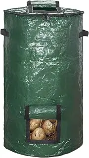Compost Bin Bag – Foldable Yard Waste Containers with Sturdy Handles, Organic Compost Bag | Homemade PE Fermentation Bag for Lawn Garden Leaf Grass Debris, Ecofriendly Storage Solution for Gardening