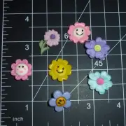 7 thumbtacks happy daisy flowers push pins assorted colors decorator message