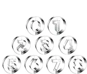cirrcle Donut Pan Cutter, 9X Round Cookie biscuuit 0 to 8 Themed Cutter Set, Stainless Steel Bagel Pan Number Theme, Nonstick Round Pastry Mold Kitchen Gadgets for Fondant Cakes, Muffins, Pancakes