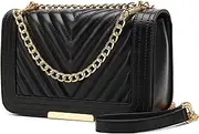 [lola mae] Crossbody Bags for Women Fashion Quilted Shoulder purse with Convertible Chain Strap Classic Satchel Handbag