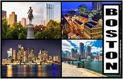 Boston - Massachusetts USA Post Card Style Fridge Magnet - Large Size (7cm x 4.5cm) - Gift Idea - Tourism