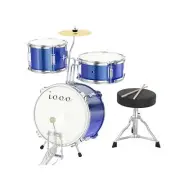Drum Set, Drum Set for Kids, 3-Piece Beginner Drums Kit with Throne Stool Dru...