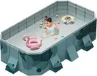 Foldable Non-Inflatable Swimming Pool for Family Adults Hard Plastic Shell Co...
