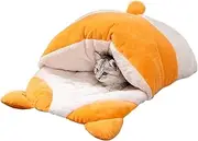 Cat Bed Cave - Cat Cave Beds for Indoor Cats - Dog Shape Warming Comfortable Plush House, Non Slip for All Season Kitten Puppy Cold Climates