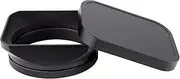 Haoge LH-X200B Lens Hood Metal Square with 49mm Adapter Ring and Metal Cap for Fujifilm X100VI Fuji X100V X100F X100T X100S X70 Camera Accessories Black