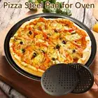 Steel Pizza Pan with Holes 32CM Pizza Tray Baking Tray Non-stick Pizza ·-