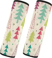 Car Seat Belt Pads Covers 2 Pcs Soft Car Safety Seat Belt Strap Shoulder Pad Camera Bag Strap Cover Car Accessories for Adults Child Kids M Colorful Hand Draw Christmas Trees Elements