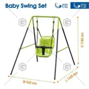 Green Baby Toddler Adjustable Height Swing Set 6-36M Brand Indoor Outdoor AU