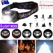 Head Torch LED Headlamp Flashlight USB Rechargeable CREE Fish Camping #T