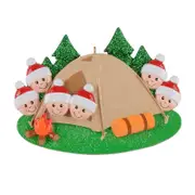 Catzon Camping Family of 6 Christmas Ornament DIY Tree Pendant