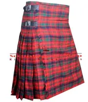 Scottish Handmade Robertson Red Modern Tartan kilt 8 Yard Custom Size Men's Kilt