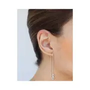 14k White Gold Round Diamond Infinity Threader Earrings 1/6 Cttw