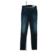 Pepe Jeans Pixie Ladies Slim Skinny Fit Stretch Trousers Size 34 W26 L32 Dark
