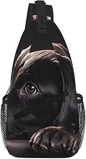 Stvyukl Black Labrador Puppy Sling Bag For Women Men Travel Hiking Backpack Crossbody Shoulder Chest Bags Casual Daypack, Black, One Size