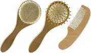 Healeved Newborn Baby Hair Brush Kit Soft Bristles Gentle Massage Brush for Toddlers Easy to Hold