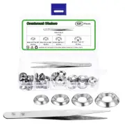 100 Pcs #6 #8 #10 #12 Countersunk Washer Assortment Kit with Tweezers