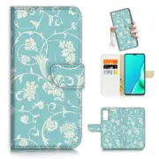 ( For Vivo Y22s ) Wallet Flip Case Cover AJ24585 Damask Flower