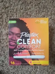 Playtex Clean Comfort Organic Regular Absorbency Tampons-Unscented 16 Ct Read