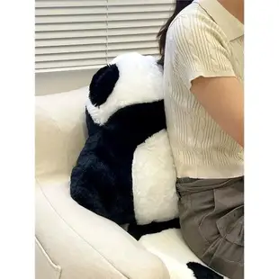 可愛熊貓背影抱枕毛絨網紅靠墊沙發客廳懶人宿舍靠枕飄窗玩偶坐墊