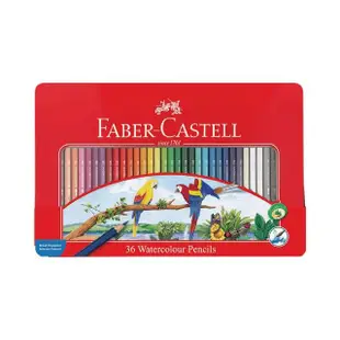 【Faber-Castell】輝柏 水彩色鉛筆 附水彩筆 鐵盒 36色 /盒 115937