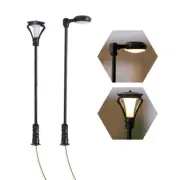 2PC Miniatures LED Garden Lighting Lamps 1:75 1:100 Scale Street Lights Model