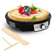 nutrichef Electric Griddle Crepe Maker Cooktop - Nonstick 12 Inch Aluminum Ho...