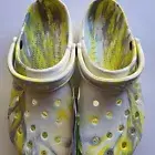 Crocs Men's and Women's Shoes - Classic Marble White / Microchip Clogs, Slip On
