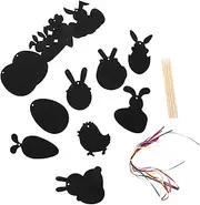 1 Set Easter Scratch Paper Art Kit for Bunny Egg Carrot Designs Fun Scratch Drawing Paper for Parties and Creative Activities
