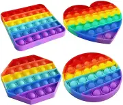Pop FIDGET SENSORY TOYS - Rainbow Pop & Squeeze - Help for Anxiety Stress Autism