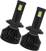 Anneome 2pcs Car LED Headlights LED Bulbs LED Light Bulb Automotive Car Front Lamp Head Light Running Lights Car Supply LED Car Bulb Car Headlights Car Part Black Aviation Aluminum 7