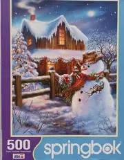 JIGSAW PUZZLE SPRINGBOK "THE COUNTRY CHRISTMAS" 500 PIECES