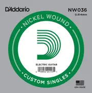 D'Addario NW036 Nickel Wound Electric Guitar Single String, .036