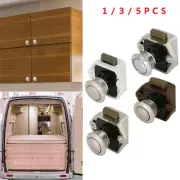 1-5X Push Button Drawer Cupboard Door Catch Lock Set Caravan Cabinet Latch Knob