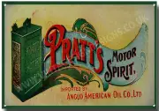 PRATTS MOTOR SPIRIT METAL SIGN,(A3 SIZE) RETRO,GARAGE,WORKSHOP,OIL,PETROL SIGN