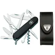 Victorinox Huntsman Black Swiss Army Knife & Belt Leather Pouch
