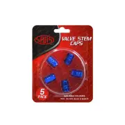 SAAS Tyre Valve Stem Caps Blue 2 Groove Wheel Tire Covers - in a Pack of 5