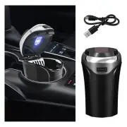 Car Ashtray with Lid Detachable USB Rechargeable Auto Cigarette Lighter with ...