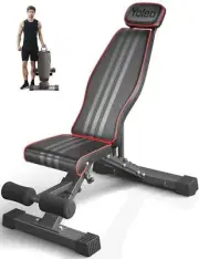 Yoleo Adjustable Weight Bench, 660LB Foldable Workout Bench with Extended Hea...