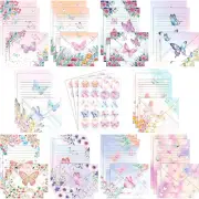 160 Packs Mini Rainbow Unicorn Stationery Paper Set (50 Double Sided Writing Pap