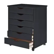 Adeptus Original Roll Cart, Solid Wood, 6 Drawer Extra Wide Drawers Roll Cart...