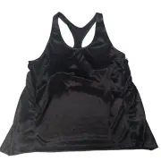 Spyder Active Tank Top M Women Sleeveless Racer Gym Black Wet Look Sporty Sheer