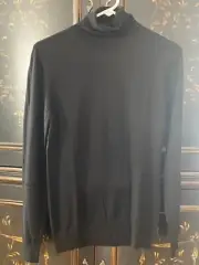 $840 ETRO 100% Cashmere Turtle Neck Sweater | Black | IT/US 50, XL