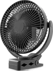 Joyy Koonie 10000mah Rechargeable Portable Fan, 8-inch Battery Operated Clip On Fan, Usb Fan, 4 Speeds, Strong Airflow, Sturdy Clamp For Office Des...